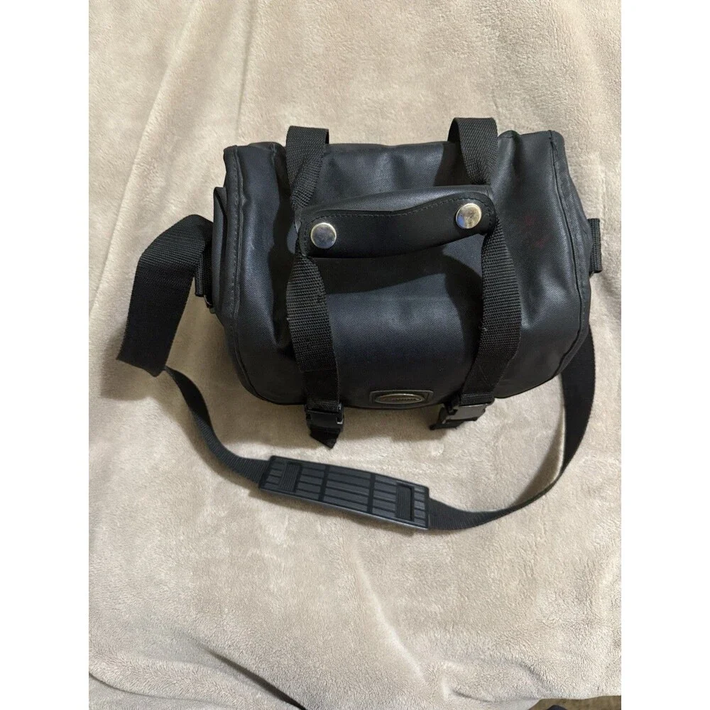 Vintage Canon Camera Bag Black Mid Size w/Red Accent Stripe - Film or Digital